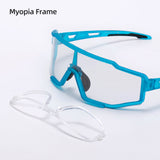ROCKBROS-Blue Full Frame Photochromic Cycling Sunglasses