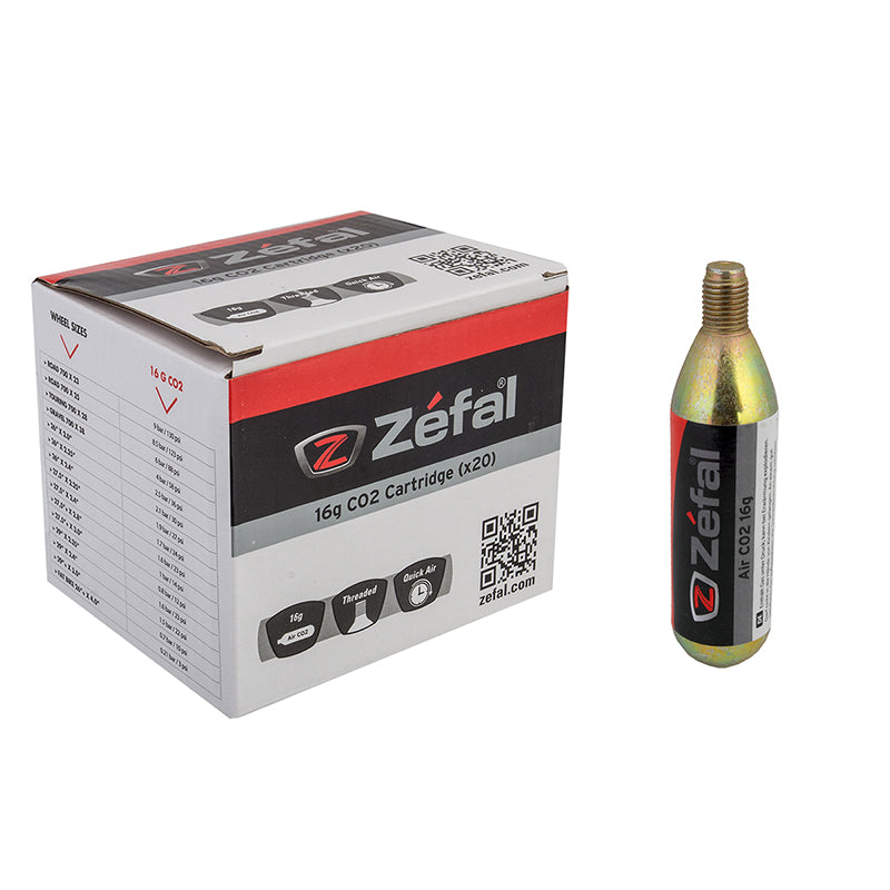 Zefal Threaded Co2 Cartridges  Threaded 16g Box of 20