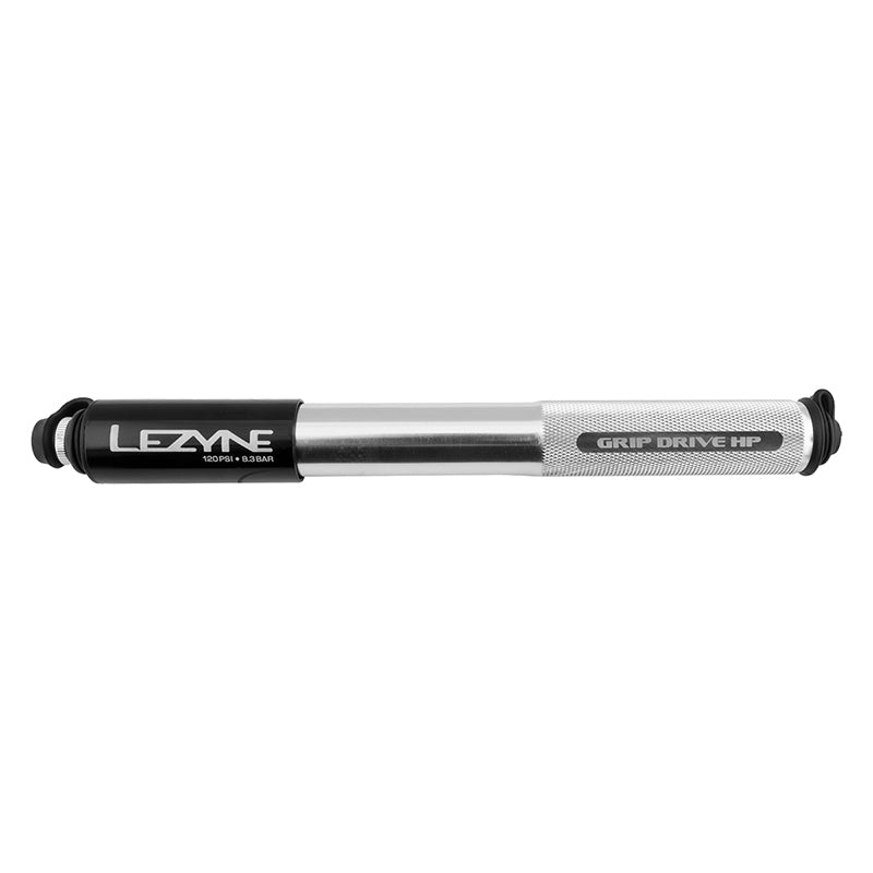 Lezyne Grip Drive HP Pump ABS Flip Chuck 120PSI Silver 203mm