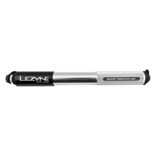 Lezyne Grip Drive HP Pump ABS Flip Chuck 120PSI Silver 203mm