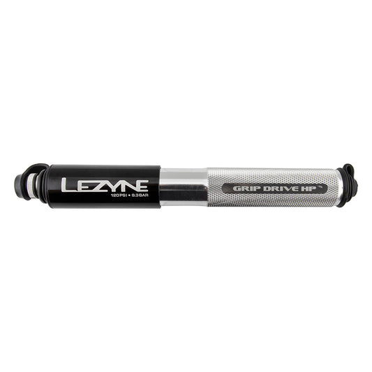 Lezyne Grip Drive HP Pump ABS Flip Chuck 120PSI Silver 185mm