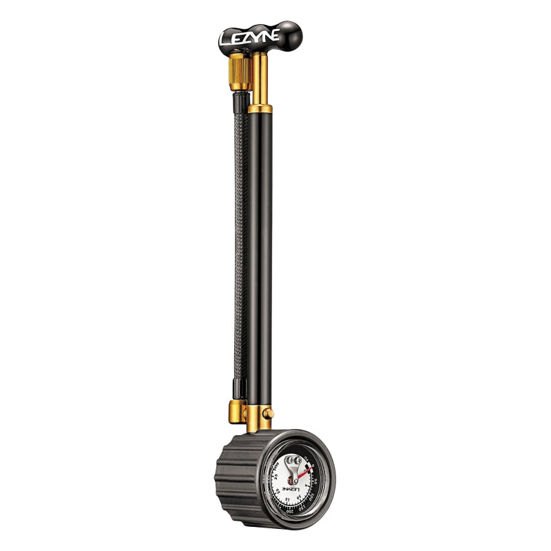 Lezyne Shock Drive Pump with Braided Hose and 400psi Gauge Black