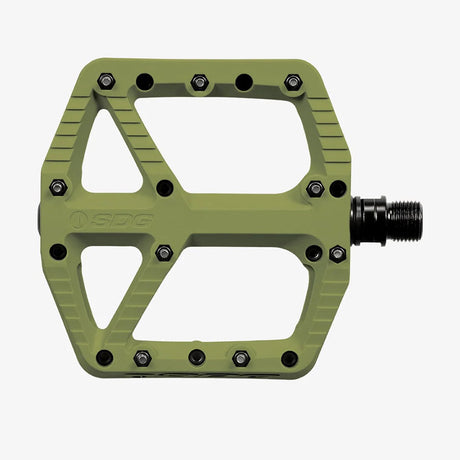 SDG Components, Comp Pedal, Platform Pedals, Body: Composite, Spindle: Cr-Mo, 9/16'', Olive Green