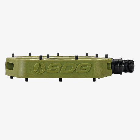 SDG Components, Comp Pedal, Platform Pedals, Body: Composite, Spindle: Cr-Mo, 9/16'', Olive Green