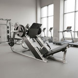 45-Degree Compact Leg Press - Muscle D Fitness - Space Saving Design, Plate Loaded, Adjustable Back Pad
