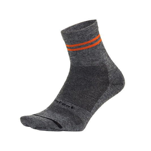 DeFeet Wooleator Pro 3 Socks Gravel Grey/Burnt Orange L Pair