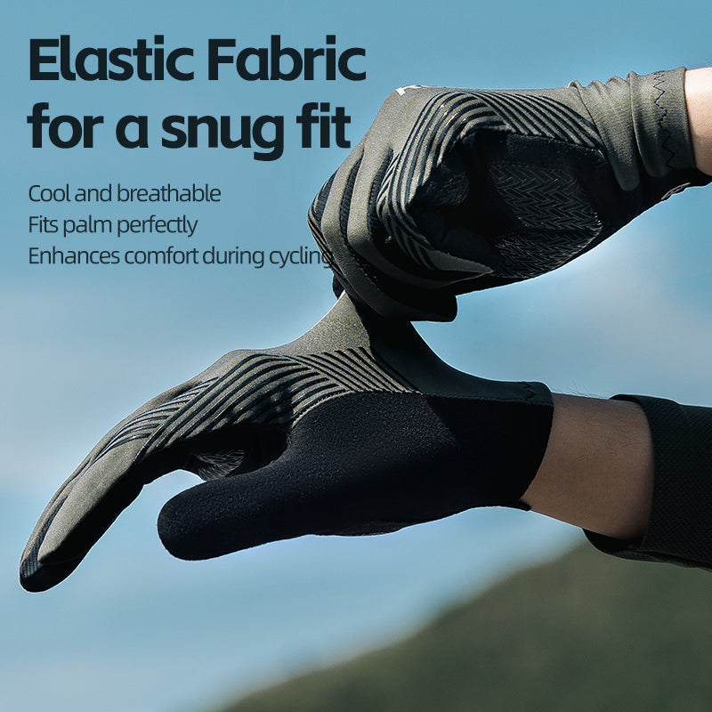 ROCKBROS MTB Gloves - Touch Screen, Anti-Slip Full Finger Cycling Gloves