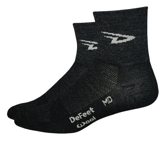 Wooleator 3" D-Logo Socks, 7-9, Black