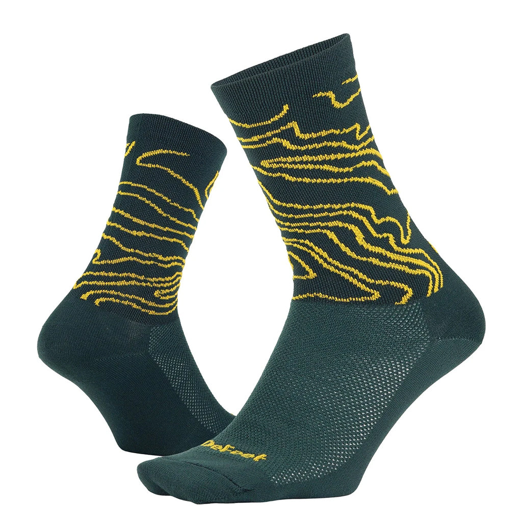 Aireator 6" Topo Socks, 7-9, Green/Gold