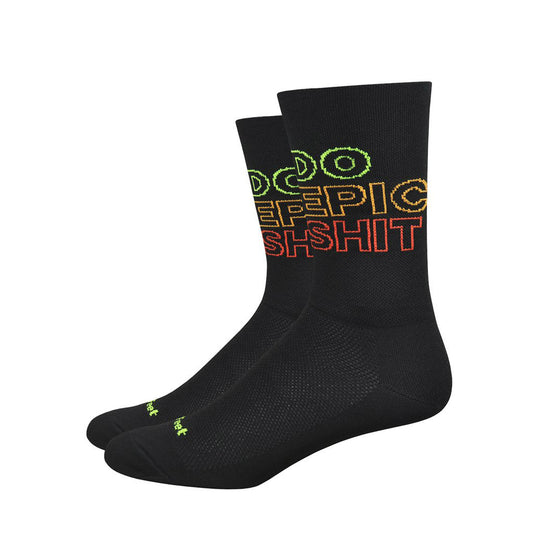 DeFeet Aireator 6" Do Epic Shit Socks 7-9 Black/Yellow