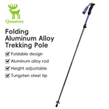 Qunature Foldable Lightweight Aluminum Trekking Pole with Adjustable Height and Grip