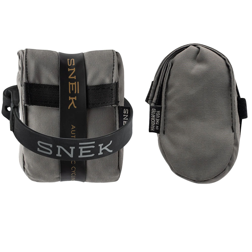 Snek Roll Top Saddle And Frame Bag - Gray