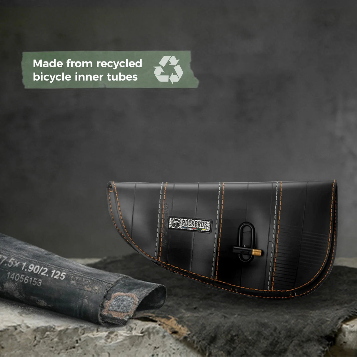 Sustainable Eco-Friendly Recycled Tire Bike Frame Bag 0.5L ROAD TO SKY