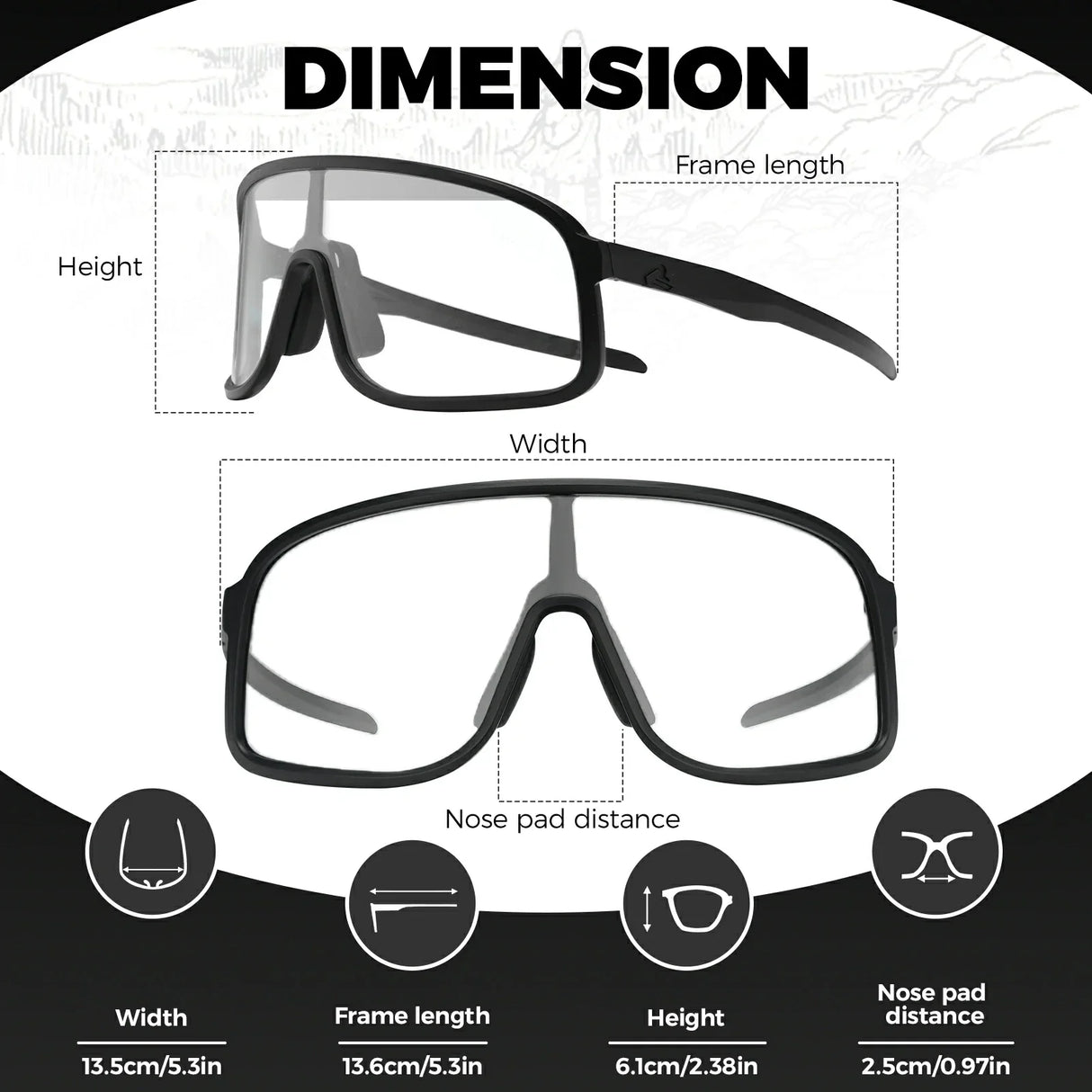 ROCKBROS Cycling Sunglasses Photochromic Polarized Sports Glasses UV400 Unisex