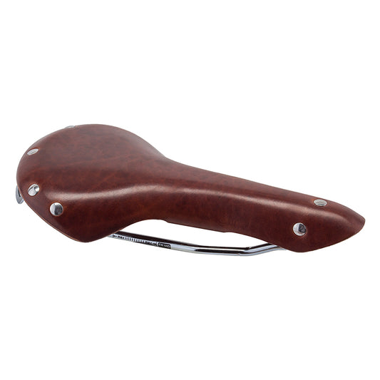 Origin8 Classic Leather Saddle  Chromoly Leather Brown 280mmx155mm