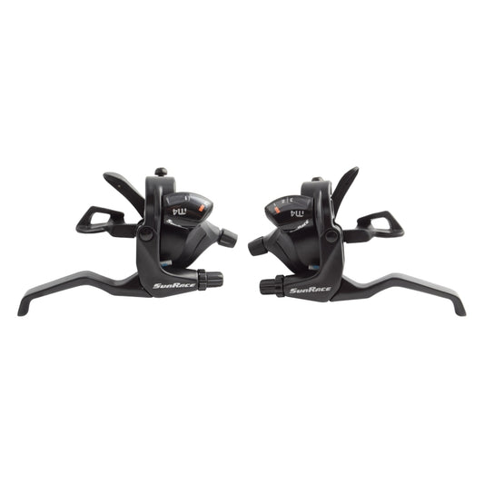 SunRace M406 ST Trigger Brake/Shift Lever Set - 3x7-Speed For V-Brakes Black