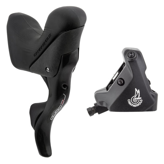 Campagnolo Record Ergopower Hydraulic Brake/Shift Lever Disc Caliper - Right/Rear 12-Speed 140mm Flat Mount Caliper BLK