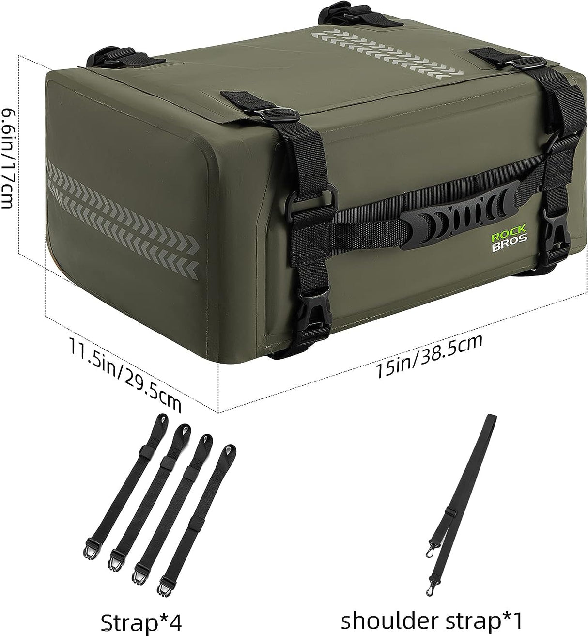Motorcycle Seat Bag Luggage Pannier Dry Bag Tail Bag Waterproof 30L Universal MotorBike Bag Army Green