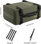 Motorcycle Seat Bag Luggage Pannier Dry Bag Tail Bag Waterproof 30L Universal MotorBike Bag Army Green