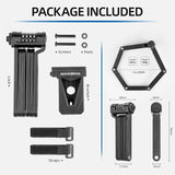 ROCKBROS Folding Bike Lock Heavy Duty Anti Theft with Mounting Bracket