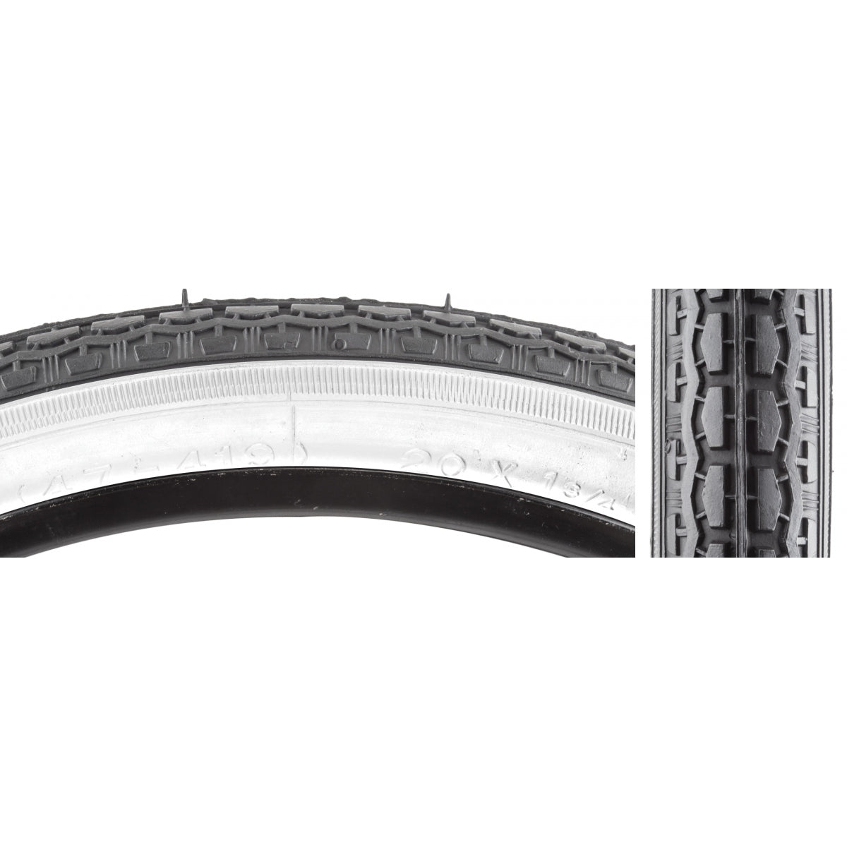 TIRE SUNLT 20x1-3/4 S7 BK/WH STREET K126 WIRE