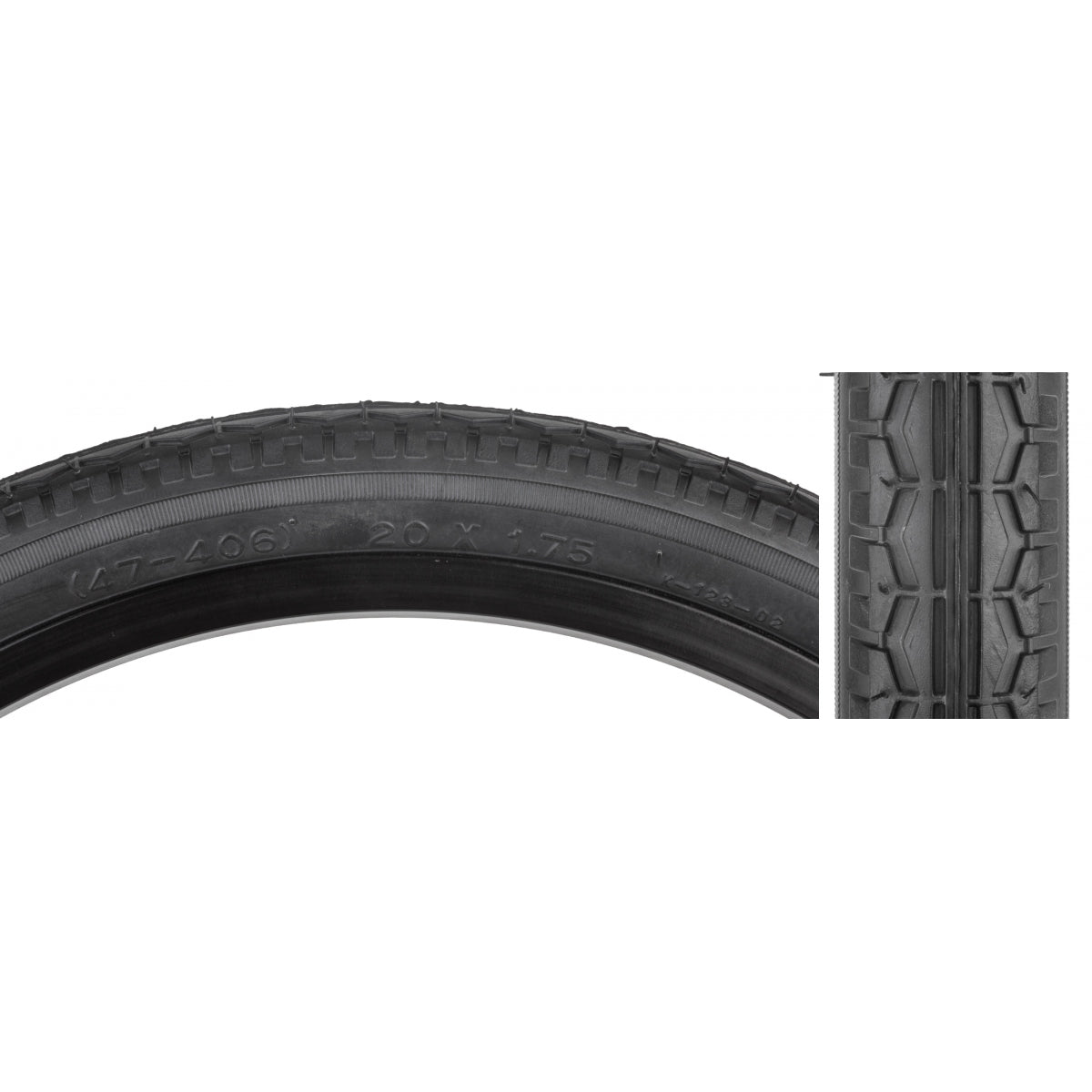TIRE SUNLT 20x1.75 BK/BK STREET K123 WIRE