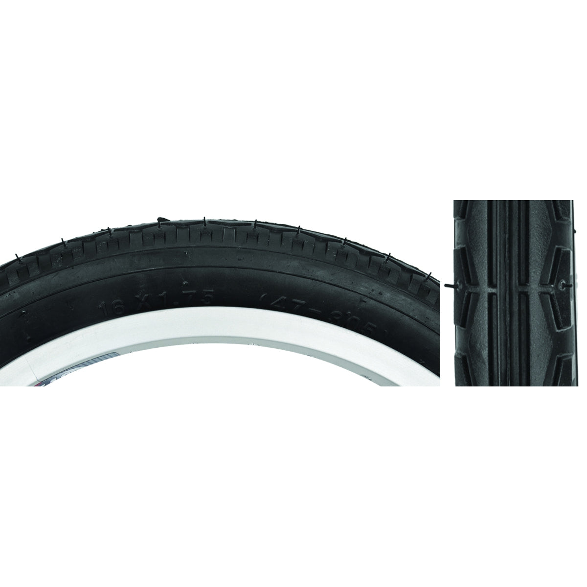 TIRE SUNLT 16x1.75 BK/BK STREET K123 WIRE