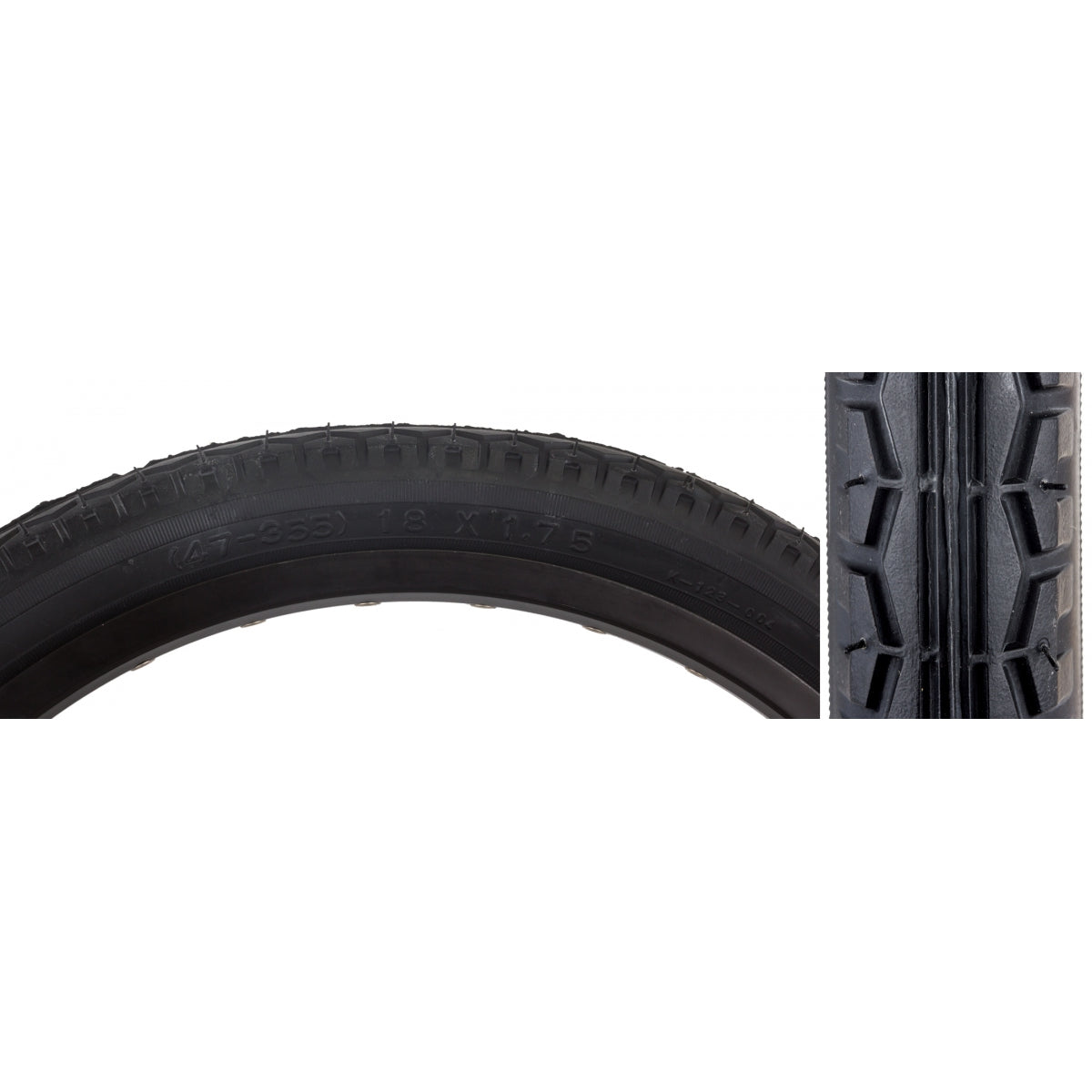 TIRE SUNLT 18x1.75 BK/BK STREET K123 WIRE