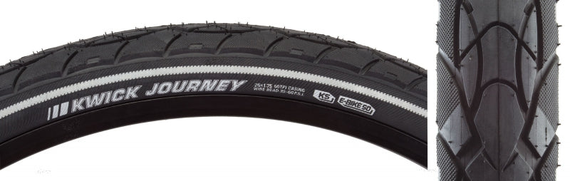 Kenda Kwick Journey Tire - 26 x 1.75 Clincher Wire Black/Reflective 60tpi KS