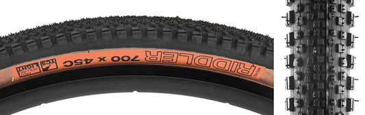 WTB Riddler 700c Tire - 700 x 45 TCS Tubeless Folding BLK/Tan Light Fast Rolling