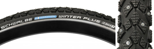 Schwalbe Marathon Winter Plus Tire - 700 x 40 Clincher Wire BLK/Reflective Performance Line 240 Steel Studs