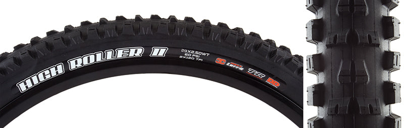 Maxxis High Roller II Tire 29x2.50 Folding Tubeless Ready 3C Maxx Terra Double Down Wide Trail 120x2TPI Black