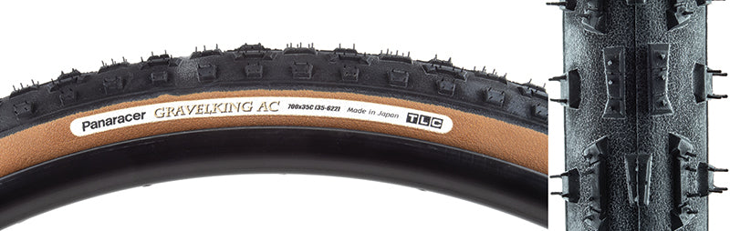 Panaracer GravelKing AC Tire 700x35C Folding Tubeless Ready ZSG Natural Anti-Flat Casing Brown