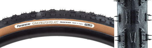 Panaracer GravelKing AC Tire 700x35C Folding Tubeless Ready ZSG Natural Anti-Flat Casing Brown