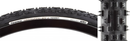 Panaracer GravelKing EXT Plus Tire - 700 x 33 Tubeless Folding BLK/BLK ProTite Protection