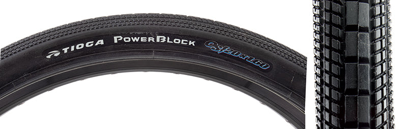 Tioga PowerBlock OS20 Tire - 20 x 1.6 Clincher Wire Black 60tpi