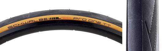 Schwalbe Pro One TT Tire - 700 x 25 Tubeless Folding BLK/Tan Evolution Line Addix Race