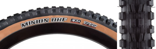 Maxxis Minion DHF Tire - 27.5 x 2.5 Tubeless Folding BLK/Dark Tan DualEXO Wide Trail