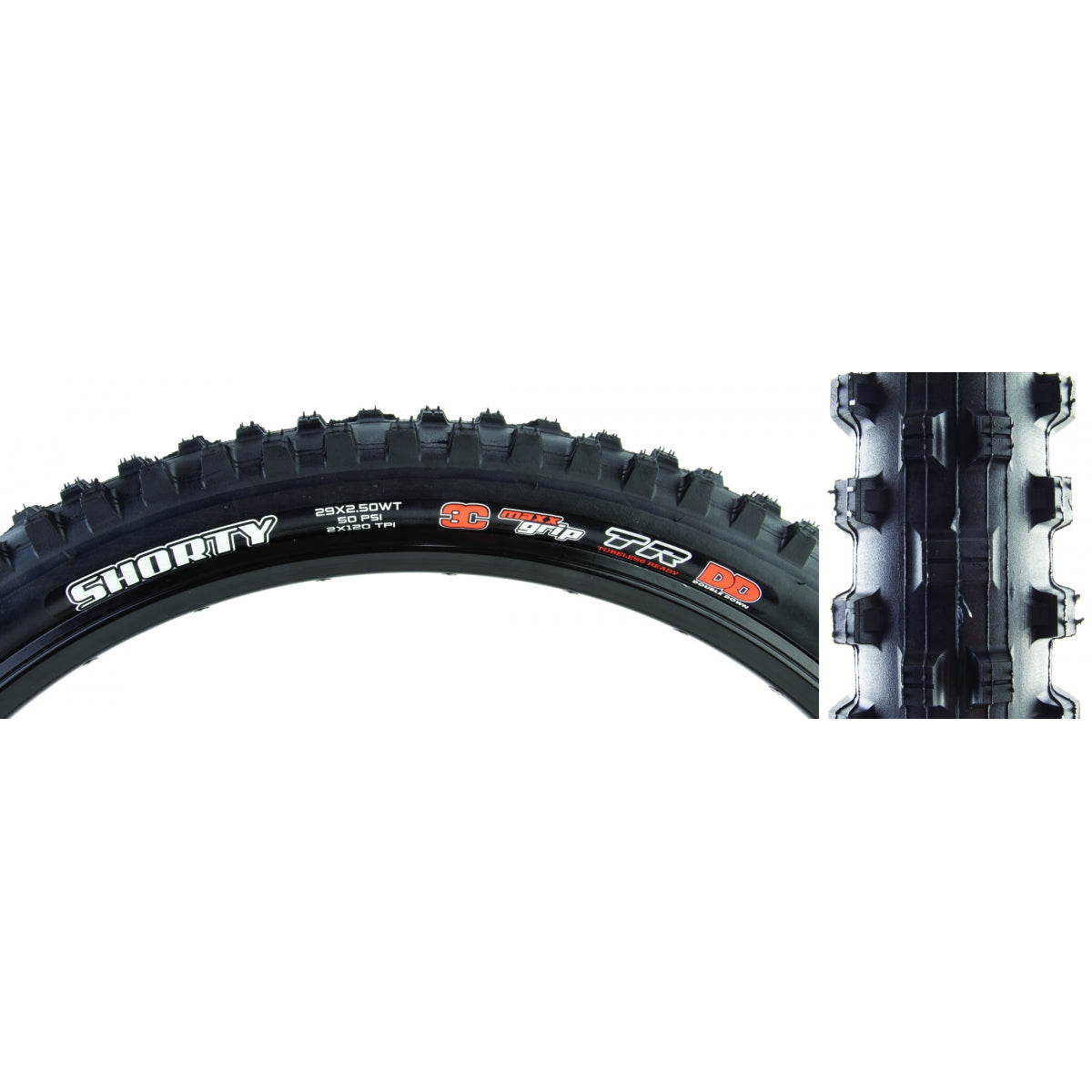 TIRE MAX SHORTY 29x2.5 BK FOLD/120x2 3C/DD/TR/WT
