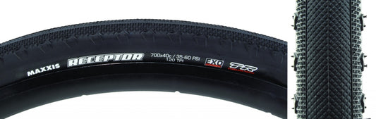 Maxxis Receptor Tire - 700 x 40 Tubeless Folding Black EXO