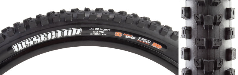 Maxxis Dissector Tire - 29 x 2.4 Tubeless Folding BLK 3C Maxx Grip DoubleDown Wide Trail