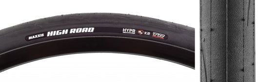 Maxxis High Road Tire - 700 x 25 Tubeless Folding BLK HYPR K2 Protection ONE70