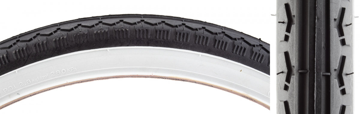 TIRE SUNLT 26x2.125 BK/WH STREET K130 WIRE