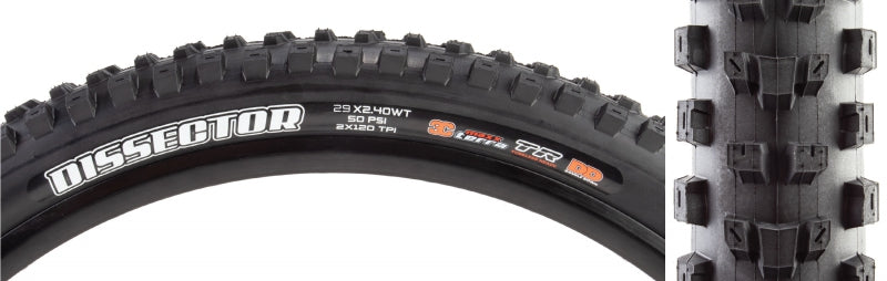 Maxxis Dissector Tire - 29 x 2.4 Tubeless Folding BLK 3C Maxx Terra Double Down