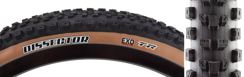 Maxxis Dissector Tire - 29 x 2.6 Tubeless Folding Black/Tan Dual EXO