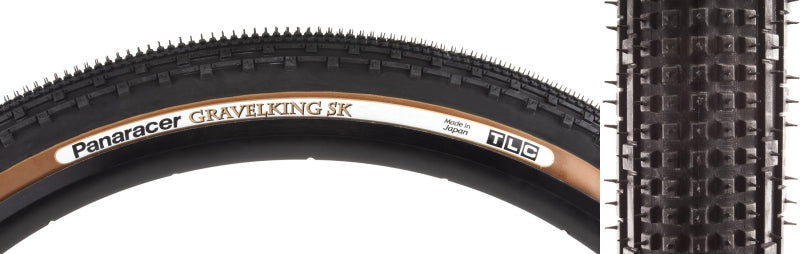 Panaracer GravelKing SK Tire - 700 x 45 Tubeless Folding Black/Brown