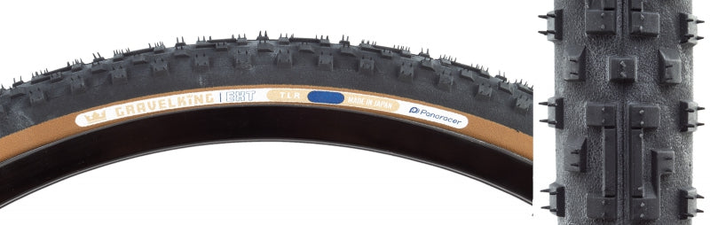 Panaracer GravelKing EXT Tire - 700 x 38 Tubeless Folding Black/Brown