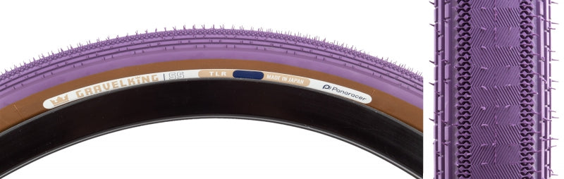 Panaracer GravelKing SS Tire - 700 x 40 Tubeless Folding Purple/Brown