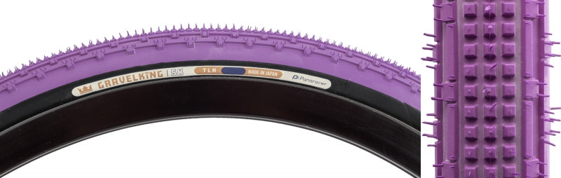 Panaracer GravelKing SK Tire - 700 x 45 Tubeless Folding Purple/Black