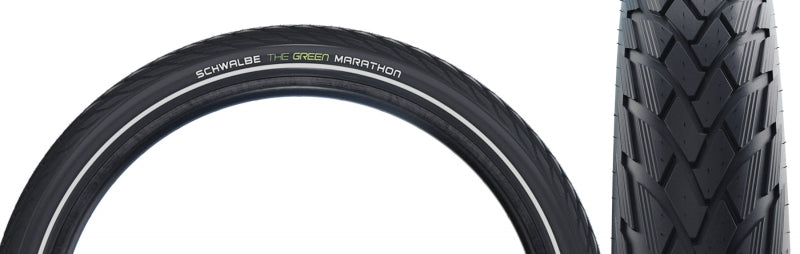 Schwalbe Green Marathon Tire - 700 x 47 Clincher Wire BLK/Reflective Performance Line GreenGuard Addix